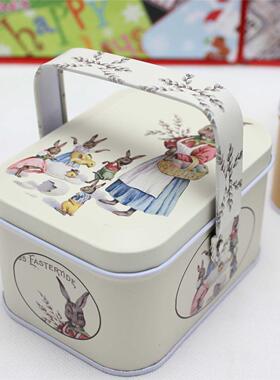 1Pc Vintge Smll Suitcse Storge Tin With Lids Cndy Cooki