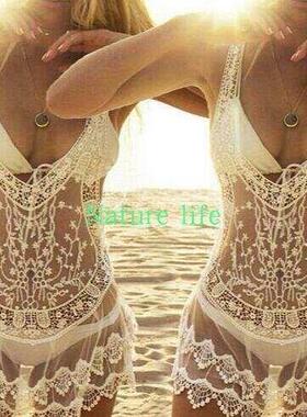Summer Bikini Cover Up Lace Crochet Swimwear Beach Dress