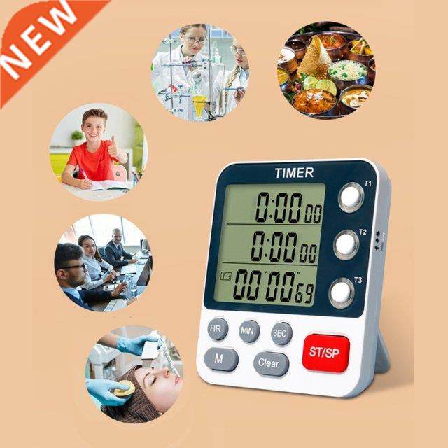 Digital Kitchen Cooking Timer 3 Channels Count UP/Down Timer