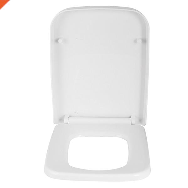 White Square Toilet Seat Soft Close Quick Release Wrapover T