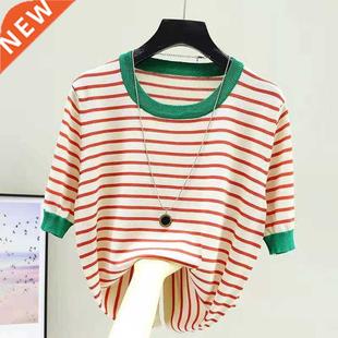 Shirt Femme ops Shintimes Tee Summer Women Striped