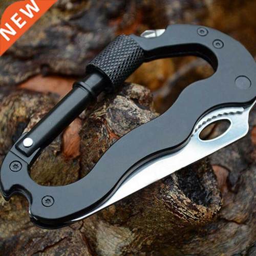 Stainless Steel Mini Knife Carabiner Folding Pocket Portable