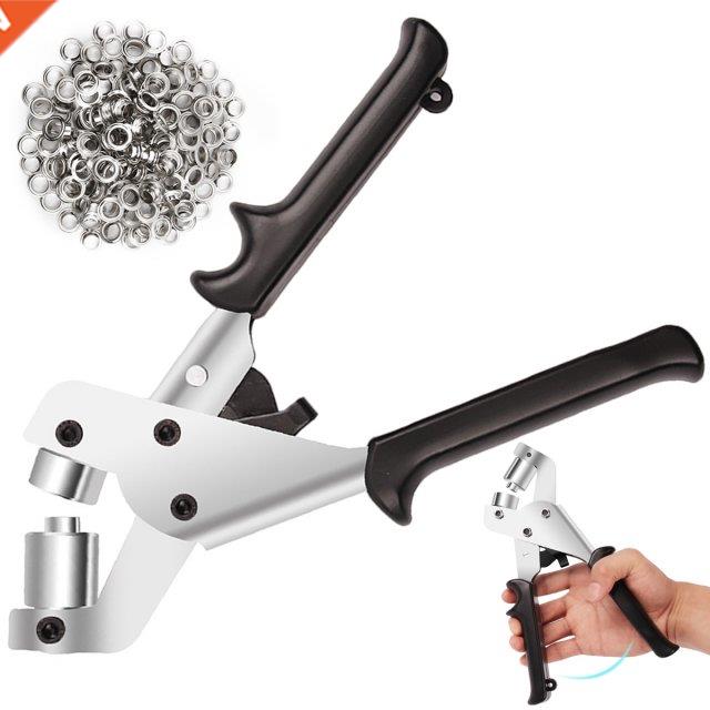 Eyelet Hole Puncher Grommet Tool Kit Stainless Steel Manual