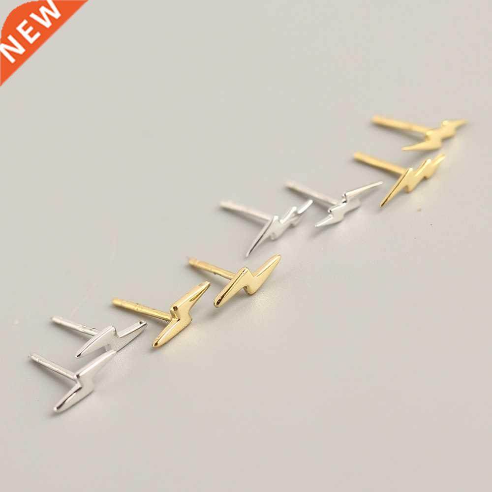 925 sterling silver simple mini lightning stud earrings wome