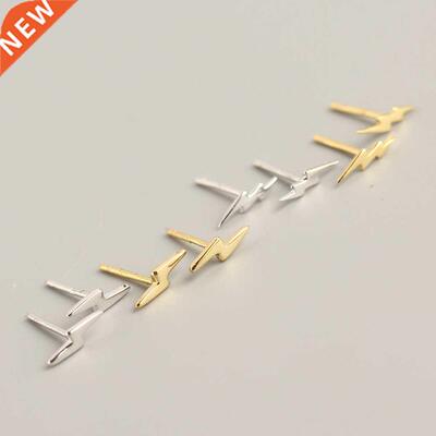 925 Sterling Silver Simple Mini Lightning Stud Earrings Wome