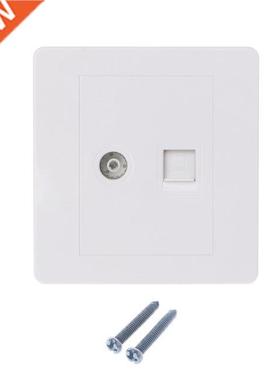 New RJ45 Network Adapter+TV Antenna Coaxial Wall Mount Outpu