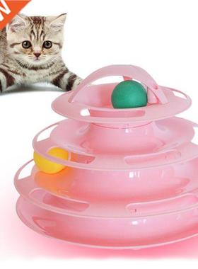 4 Levels Cat Toy Tower Tracks Cat Toys Interactive Cat Intel