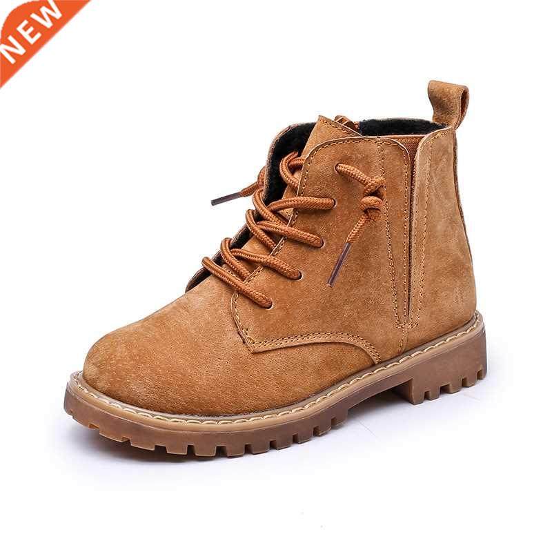 children genuine leather boots boys autumn mid-top pigskin m