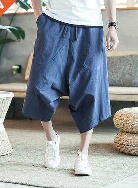 Dropshipping Men Harajuku Harem Pants 2022 Mens Summer Cotto