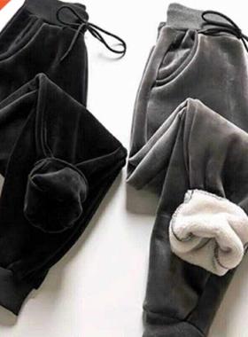 Slim Women Pant Winter Lambskin Cashmere Pants Warm Female C