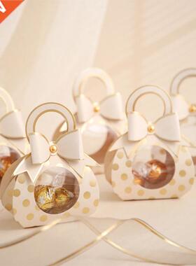 10pcs/lot Blue Pink Wedding Favors Gift Boxes Clear Window C