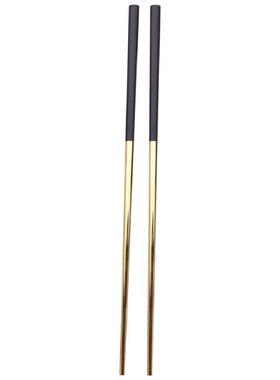 5 Pars Chopstcks Stanless Steel Chnese Gold Set Black Me