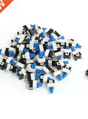 50 Pcs Latching Contact 3 Pin Torch Push Button Switch 7x7mm