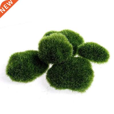 5pcs Green Artificial Moss Stones Grass Plant Poted Home Gar