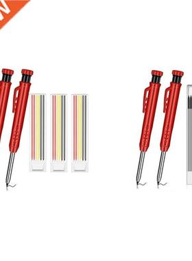 Solid Wood Carpenter Pencil Set,with Replacement Refills,Bui