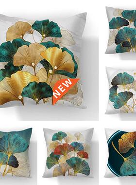 Hand Painted Ginkgo Leaves Pillows Case Polyester Short Plus