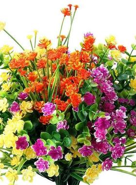 12 Peces Artfcal Flowers 6 Types Outdoor UV Resstant Sh