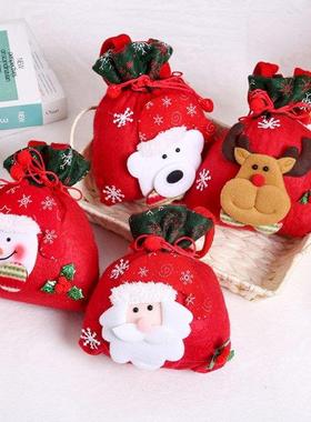 Christmas Drawstring Bags Santa String Gift Candy Bags Xmas