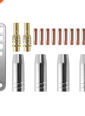17Pcs/Set 15Ak Mig/ Welding Nozzle Contact Tips 0.8X25Mm M6