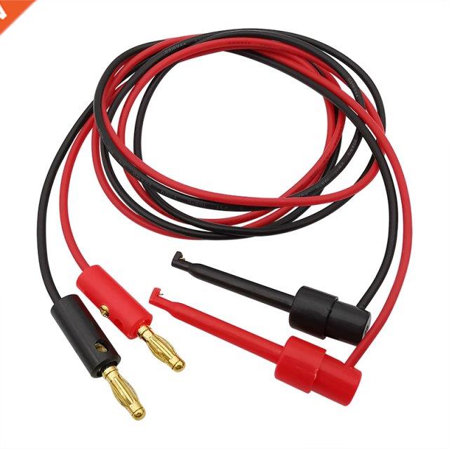 2Pair Gold Plated 4mm Banana Plug to Test Hook Clips Cable W