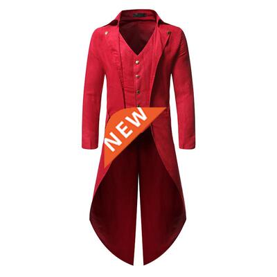 Mens Halloween Steampunk Gothic Jacket Victorian Tailcoat Vi