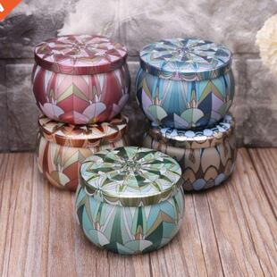 Retro Round Tn Box Jar Tea Candy Jewelry Con Storage Conta