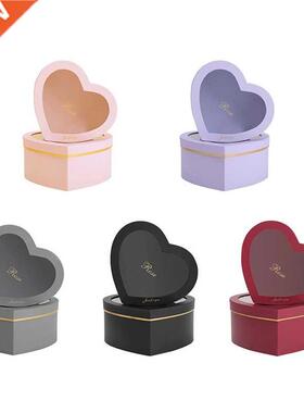 2pcs Heart Shaped Flower Box Floral Gift Boxes with Transpar