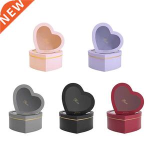 2pcs Heart Shaped Flower Box Floral Gift Boxes with Transpar