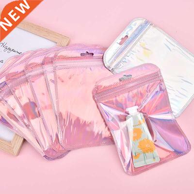 50Packs 4 Styles Resealable Holographic Bags Cute Eyelash Pa