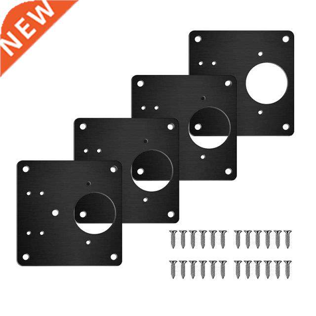 Hinge Repair Plate,4 PCS Stainless Steel Black Repair Plate