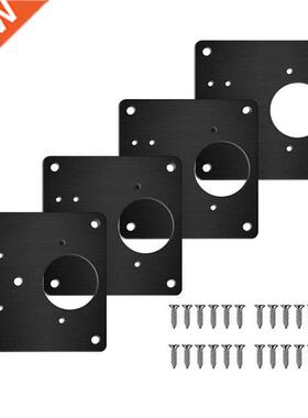 Hinge Repair Plate,4 PCS Stainless Steel Black Repair Plate