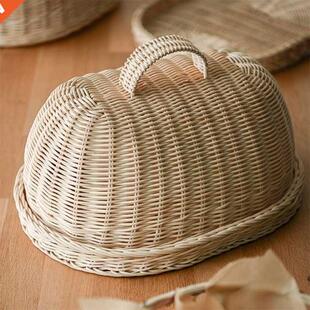 Handwoven Rattan Bread Basket Food Fruit Vegetables Serving