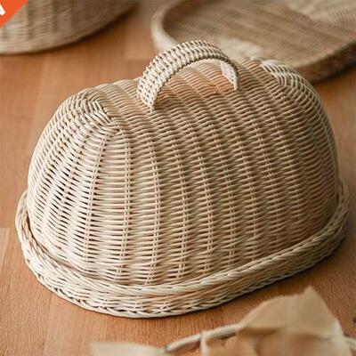 Handwoven Rattan Bread Basket Food Fruit Vegetables Serving