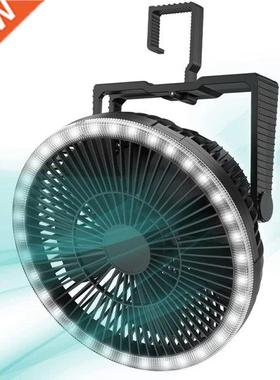 10000Mah Camping Fan With LED Lights,8 Inch Rechargeable Por