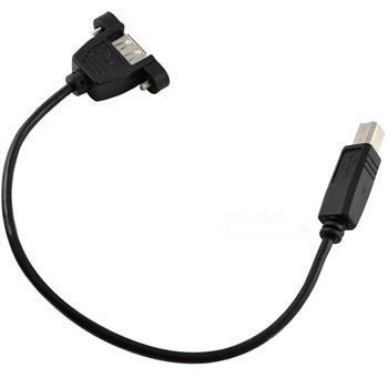 1m USB 2.0 A female socket panel mount to USB B male plug ex