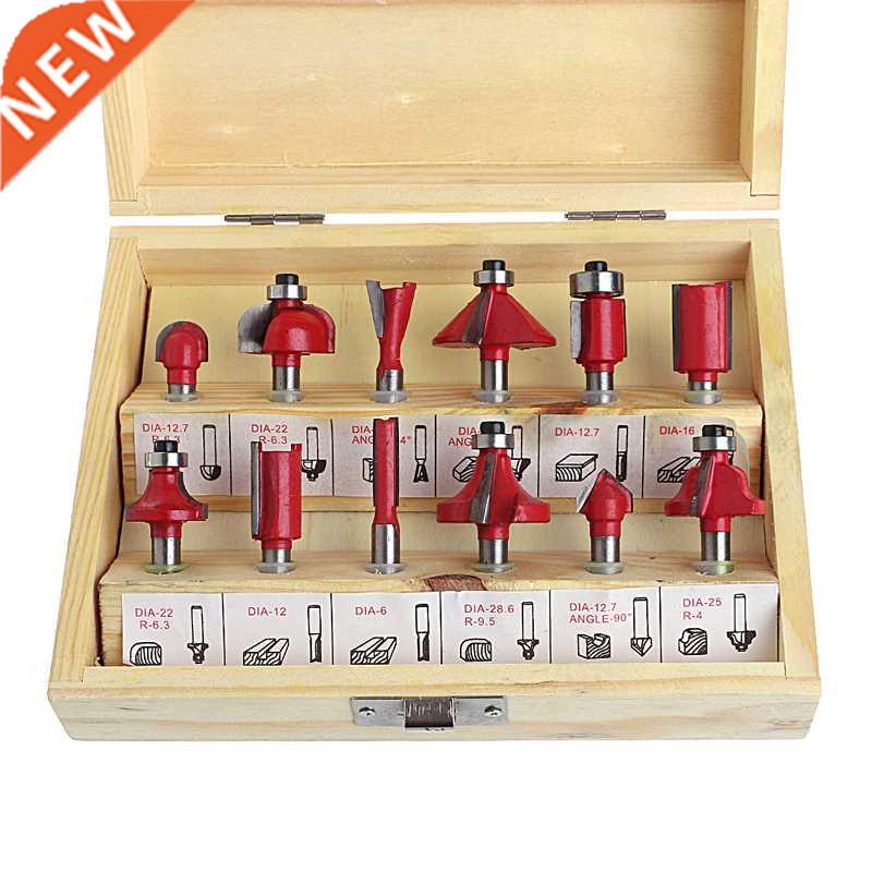 12 Pcs 1/4 Inch Shank Tungsten Carbide Router Bit Woodworkin