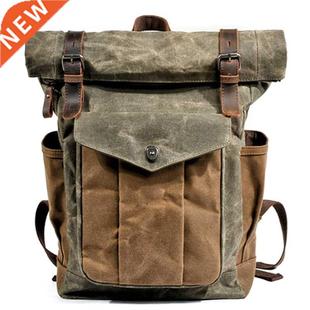 Backpacks for Leather Luxury Wax Vintage Oil MUCHUAN Men