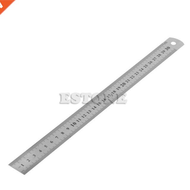 30CM 12 Double Side Stainless Steel Metric Metal Ruler Pock