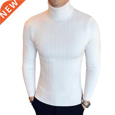 Winter High Neck Thick Warm Sweater Men Turtleneck Brand Men