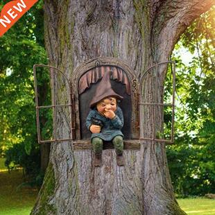 Tree Sculpture Elf Out The Door Tree Hugger Naughty Garden G