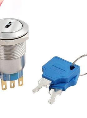 19mm Dia Flat Round Stainless Steel Waterproof Latching Meta