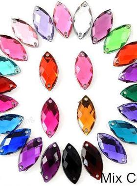 2 Sizes Horse Eye Acrylic Sew On Rhinestones Flatback Colorf