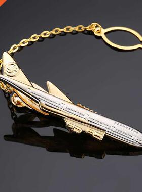 Man's Tie Clip new arrivals Golden plating Airplane Shape Pi