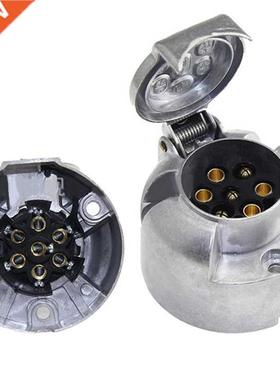 7 Pin Trailer Plug 12V Rv Sockets Towbar Towing 7Pin Metal T
