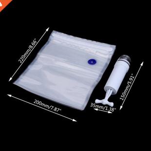 5Pcs Packaging Bag+Food Vacuum Sealer Storage Saver Hand Pum
