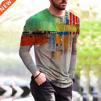 2021Autumn New Mens Oversized Vintage Long Sleeve T Shirts F