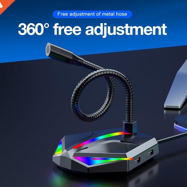 USB Microphone RGB Luminous Desktop Office Speech Profession