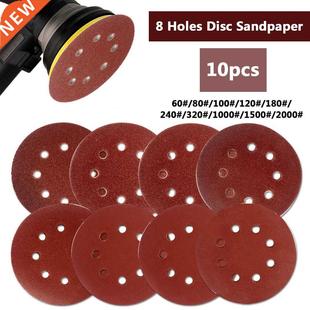 Sand Round Holes 125mm Inch Sandpaper Sheets 5pcs Disk