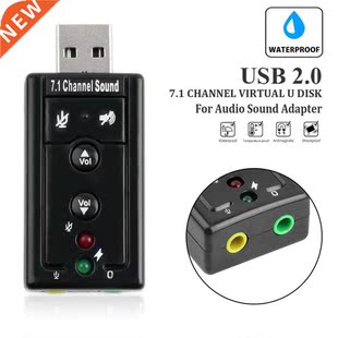 USB Sound 3.5mm 7.1 Headphone Jack External New Card