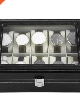 10/6 Grids Wristwatch Box Holder PU Leather Watch Box Watch